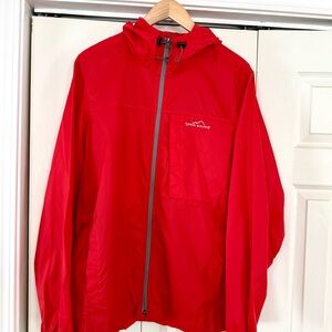 Eddie Bauer Men's Orange Raincoat Waterproof Windbreaker Size Medium